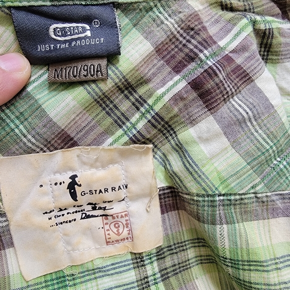 G-Star Raw Plaid Short Sleeve Shirt M S - Picture 7 of 9